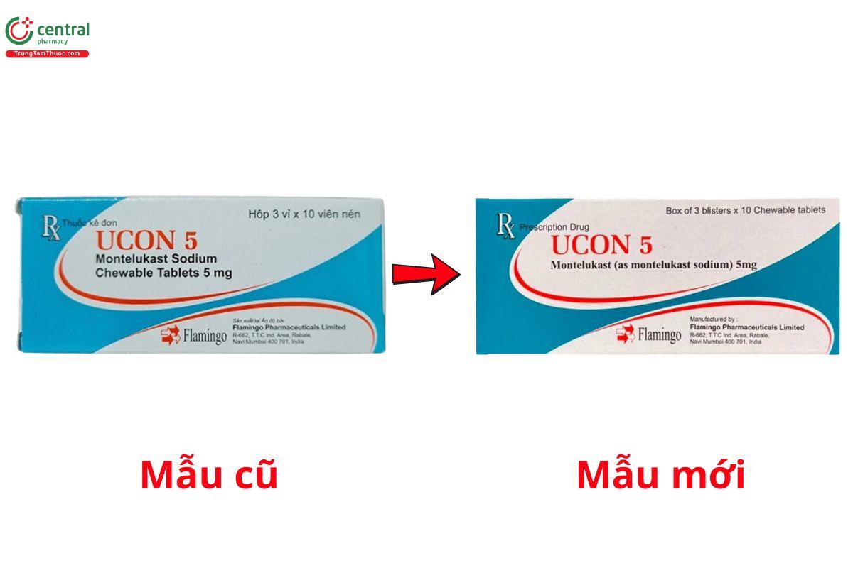 thay đổi mẫu mã Thuốc Ucon 5mg