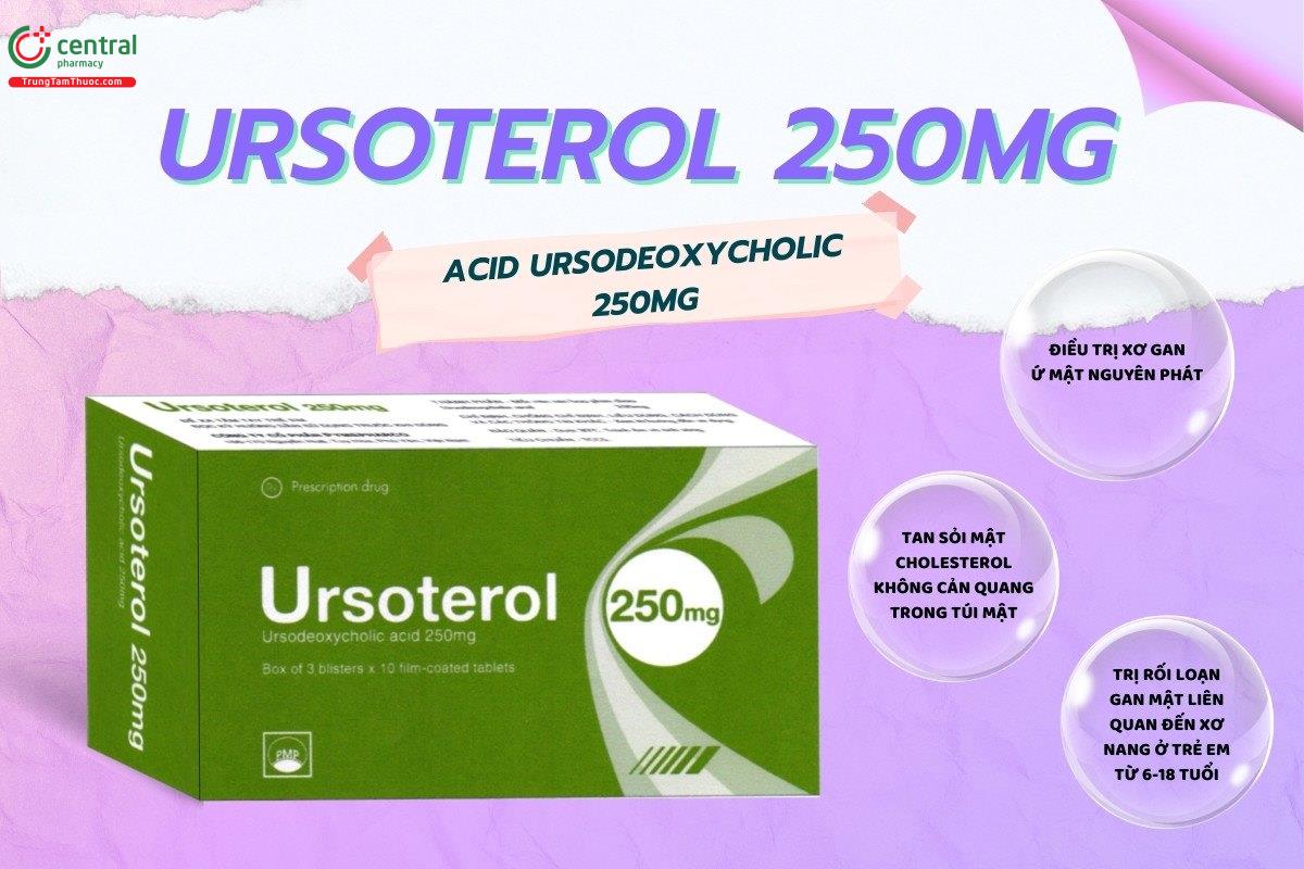 Tác dụng của thuốc Ursoterol 250mg