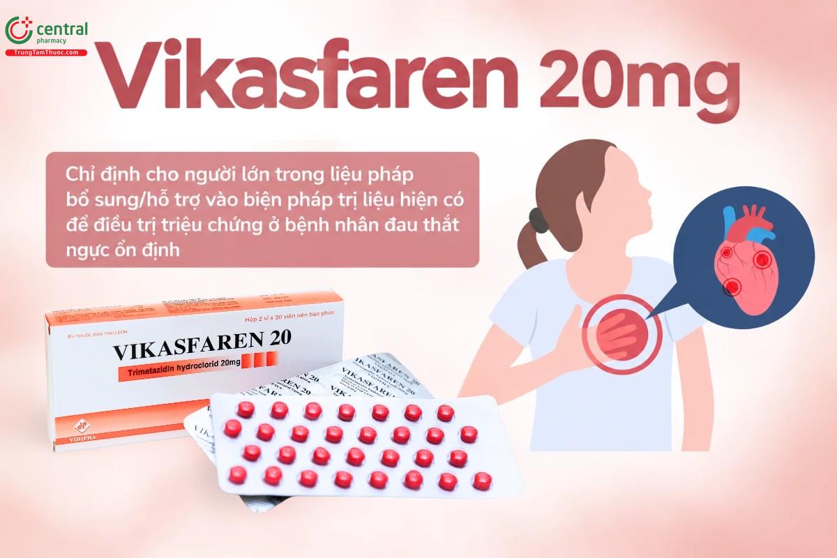 Chỉ định của thuốc Vikasfaren 20mg