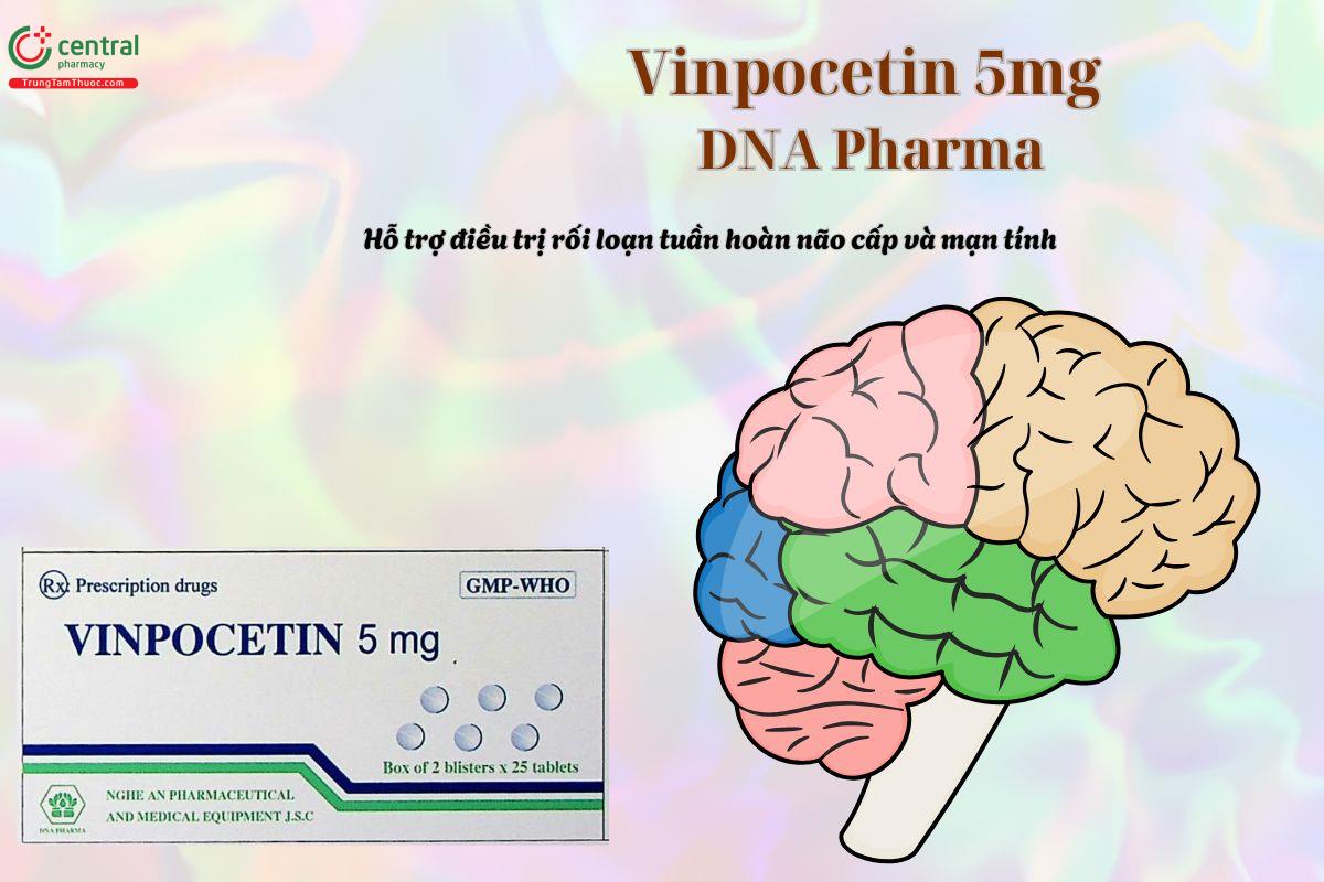 Thuốc Vinpocetin 5mg DNA Pharma điều trị rối loạn tuần hoàn não cấp