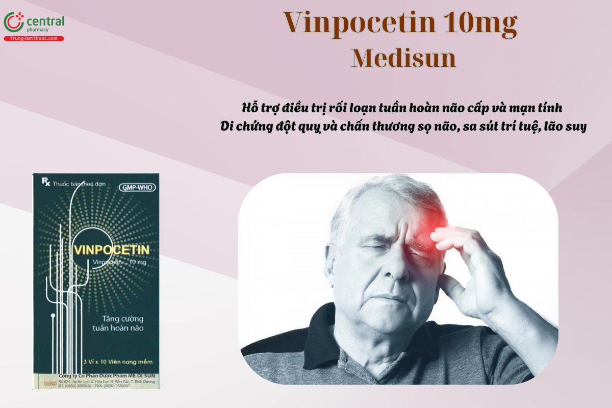 Thuốc Vinpocetin 10mg Medisun điều trị rối loạn tuần hoàn não