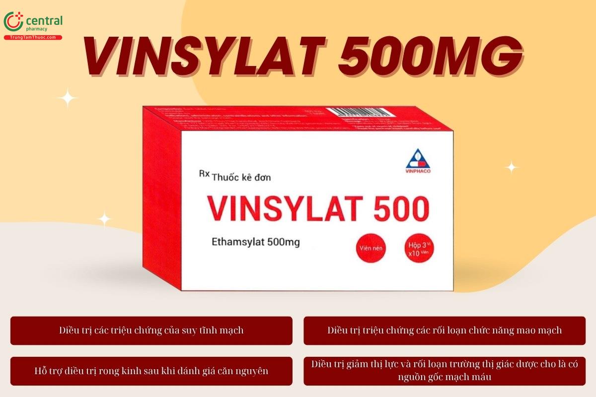 Chỉ định của thuốc Vinsylat 500mg
