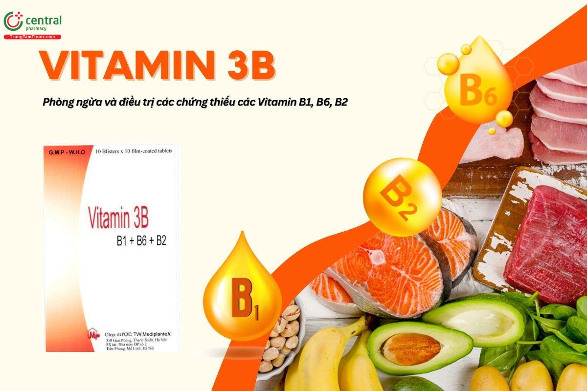 Thuốc Vitamin 3B Mediplantex điều trị các chứng thiếu các Vitamin B1,B2,B6