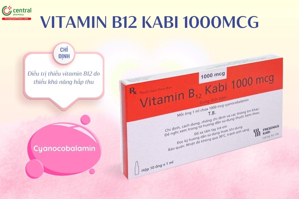 Chỉ định của thuốc Vitamin B12 Kabi 1000mcg