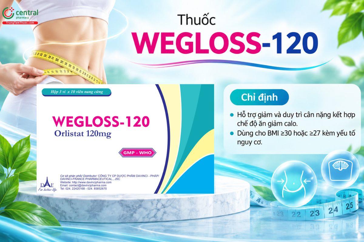 Thuốc Wegloss-120 điều trị béo phì, hỗ trợ giảm cân và duy trì cân nặng
