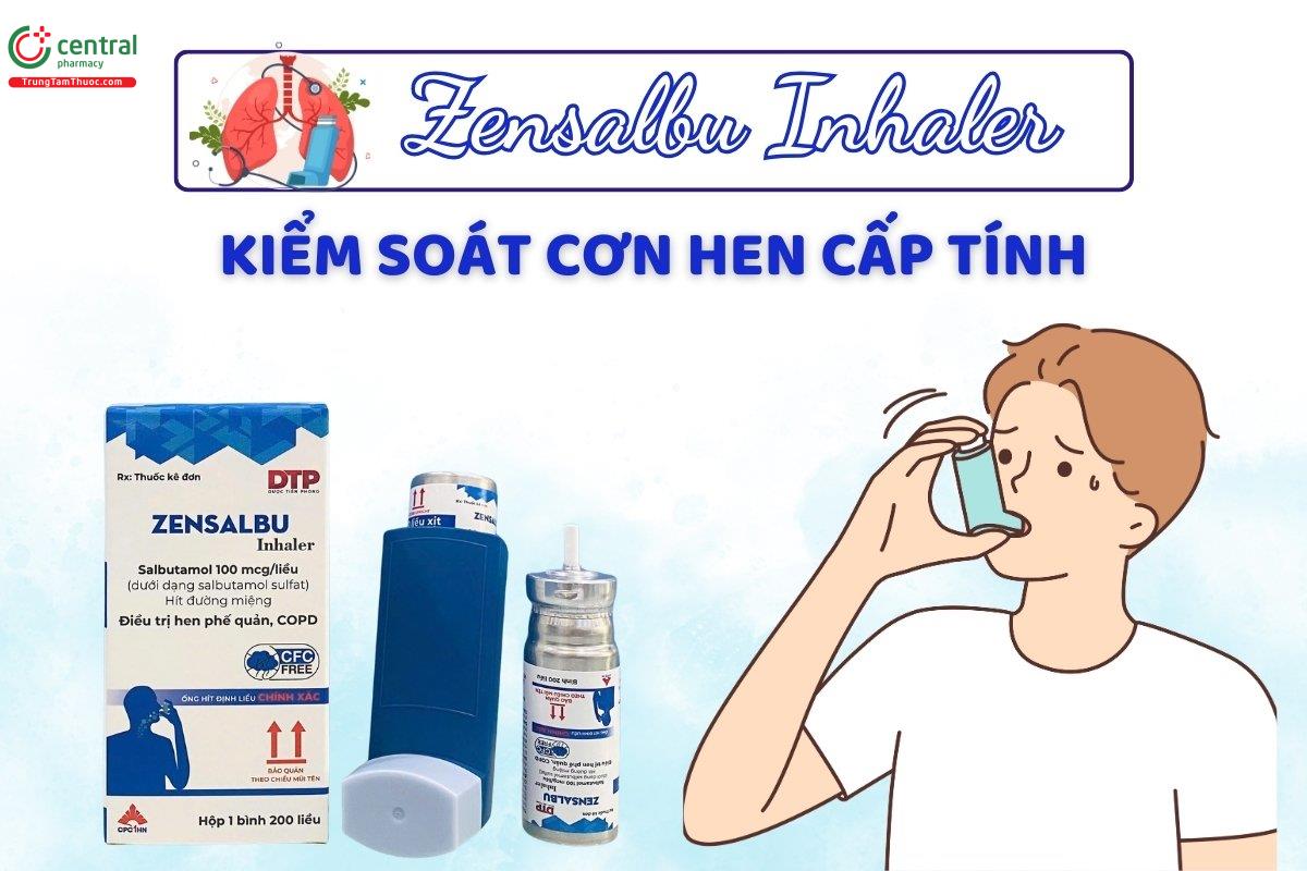 Thuốc Zensalbu Inhaler 100mcg - điều trị triệu chứng hen phế quản, COPD