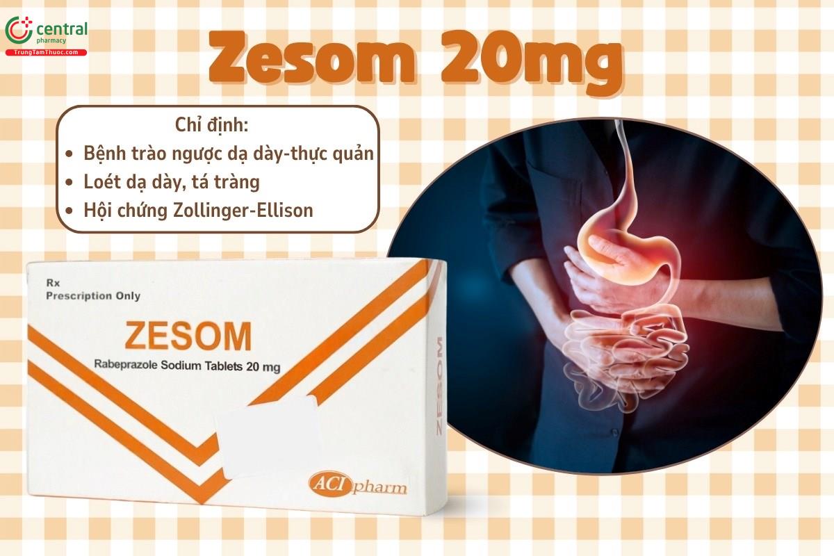 Chỉ định của thuốc Zesom 20mg