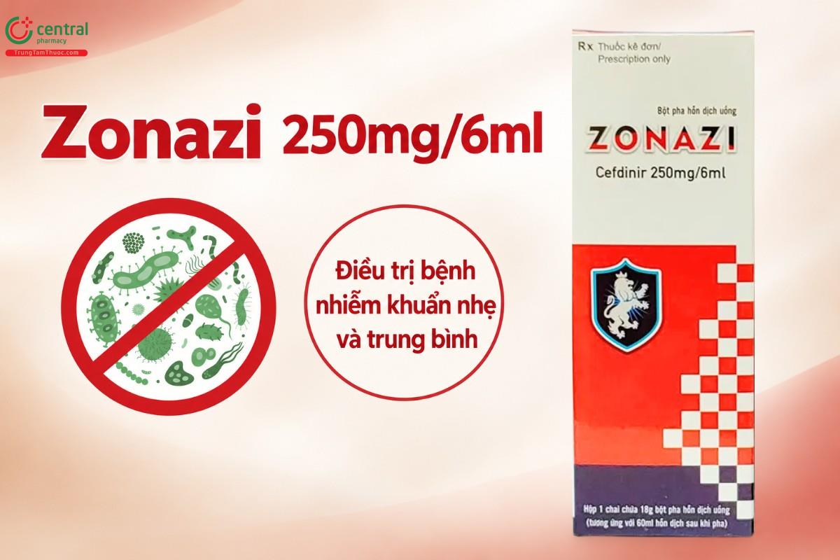 Chỉ định của thuốc Zonazi 250mg/6ml