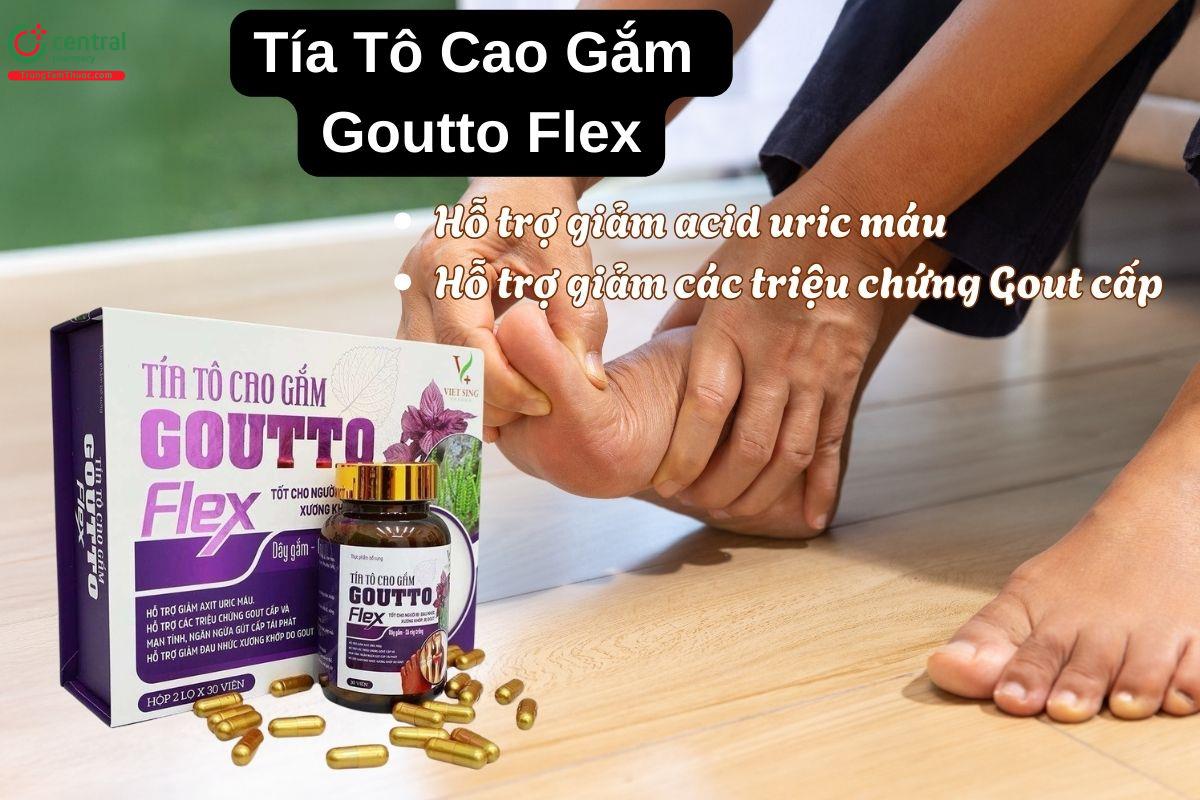 Viên uống Tía Tô Cao Gắm Goutto Flex giúp giảm các triệu chứng của bệnh Gút