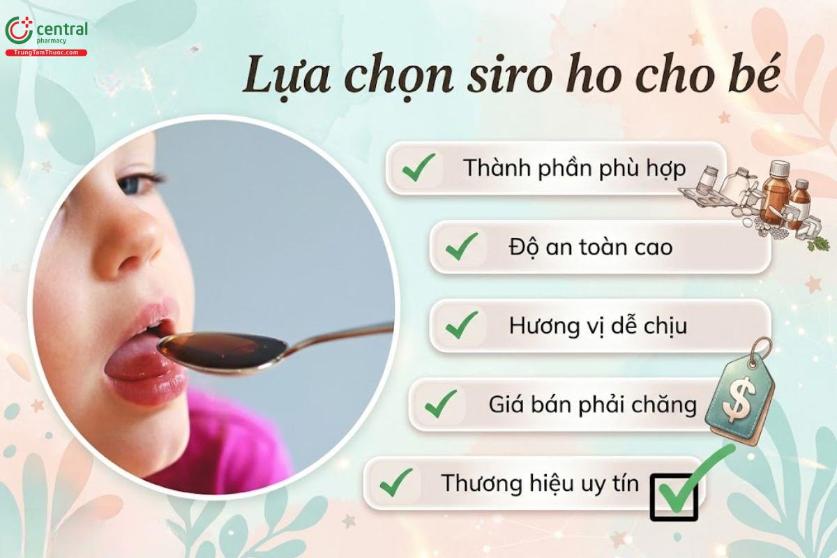 5 tiêu chí lựa chọn siro ho cho bé