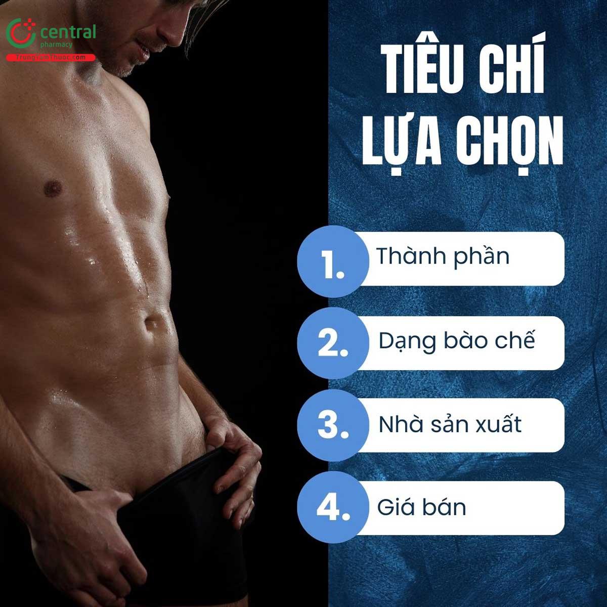 Tiêu chí lựa chọn thuốc kéo dài thời gian quan hệ cho nam giới