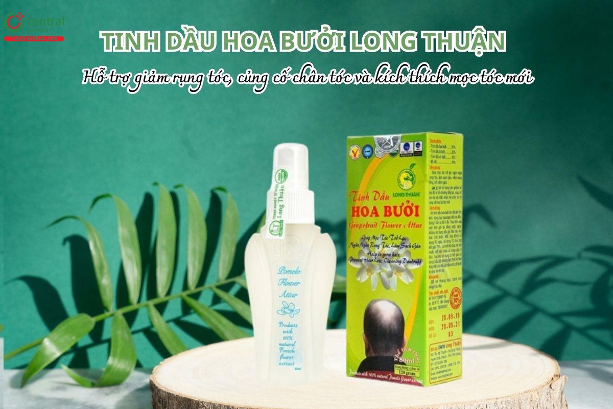 Tinh Dầu Hoa Bưởi Long Thuận hỗ trợ giảm rụng tóc, củng cố chân tóc và kích thích mọc tóc mới