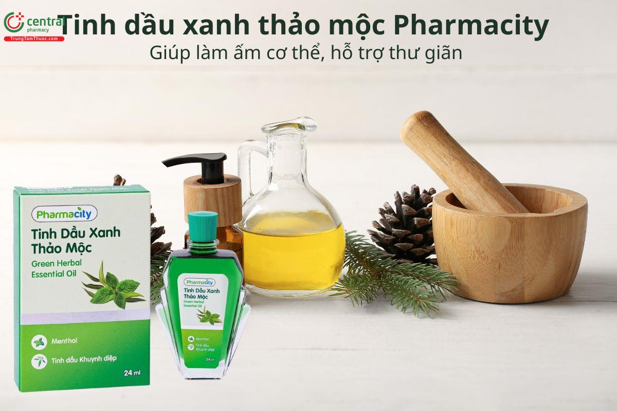 Tinh dầu xanh thảo mộc Pharmacity giúp làm ấm cơ thể, hỗ trợ thư giãn