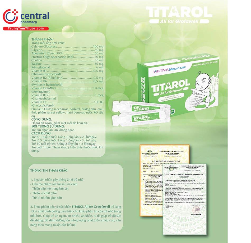 Titarol All For Grofawell hỗ trợ ăn ngon miệng