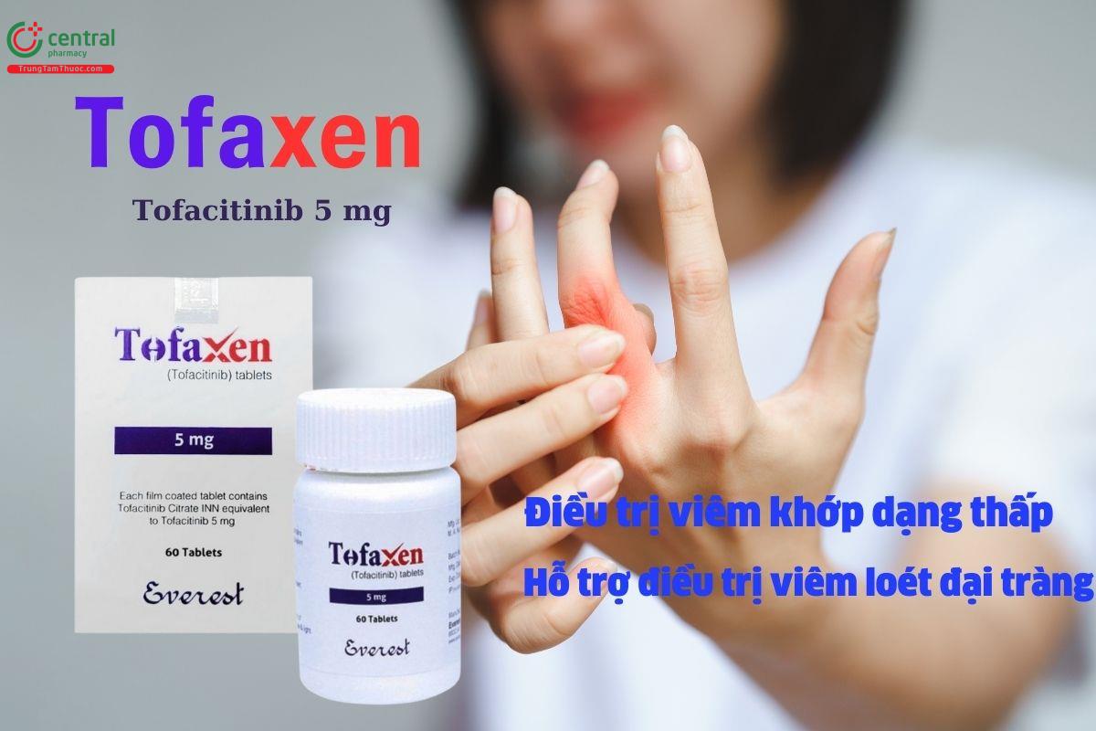 Tofaxen 5mg điều trị viêm khớp dạng thấp và viêm loét đại tràng.