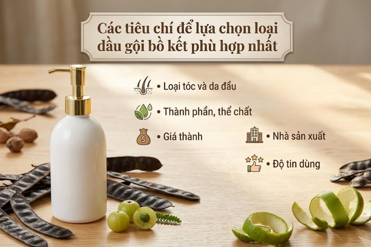 Các tiêu chí để lựa chọn loại dầu gội bồ kết phù hợp nhất