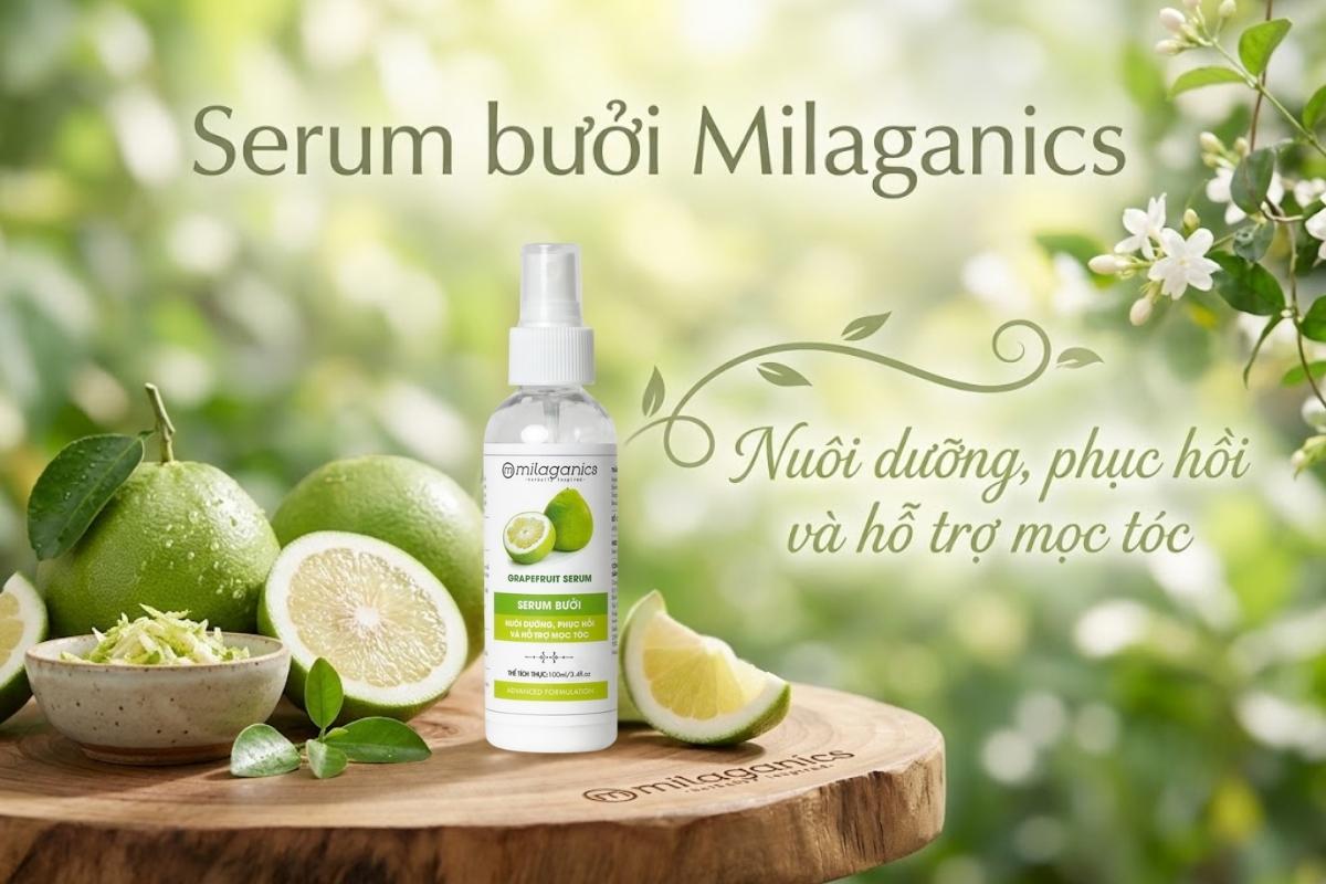 Serum bưởi Milaganics cho tóc bóng mượt