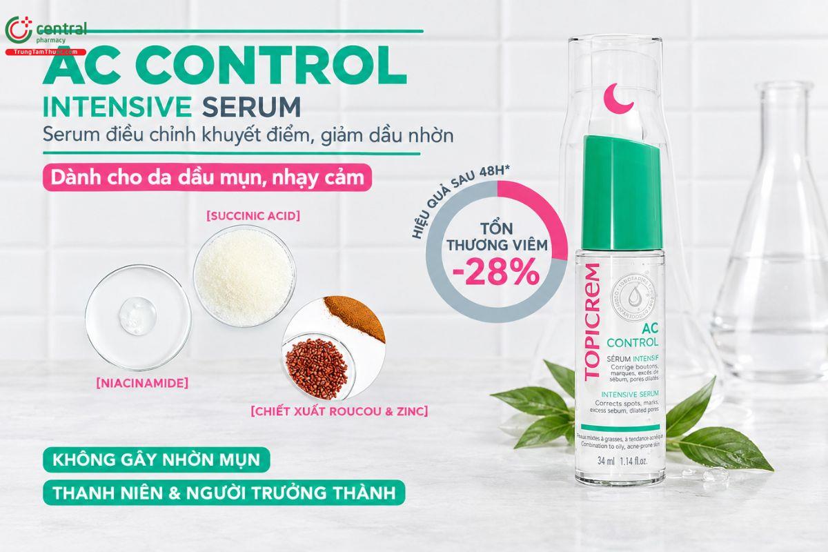 Topicrem AC CONTROL Intensive Serum - Điều tiết dầu nhờn, giảm mụn