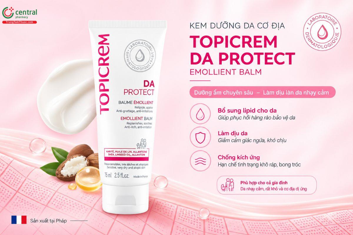 Kem dưỡng da cơ địa Topicrem DA Protect Emollient Balm
