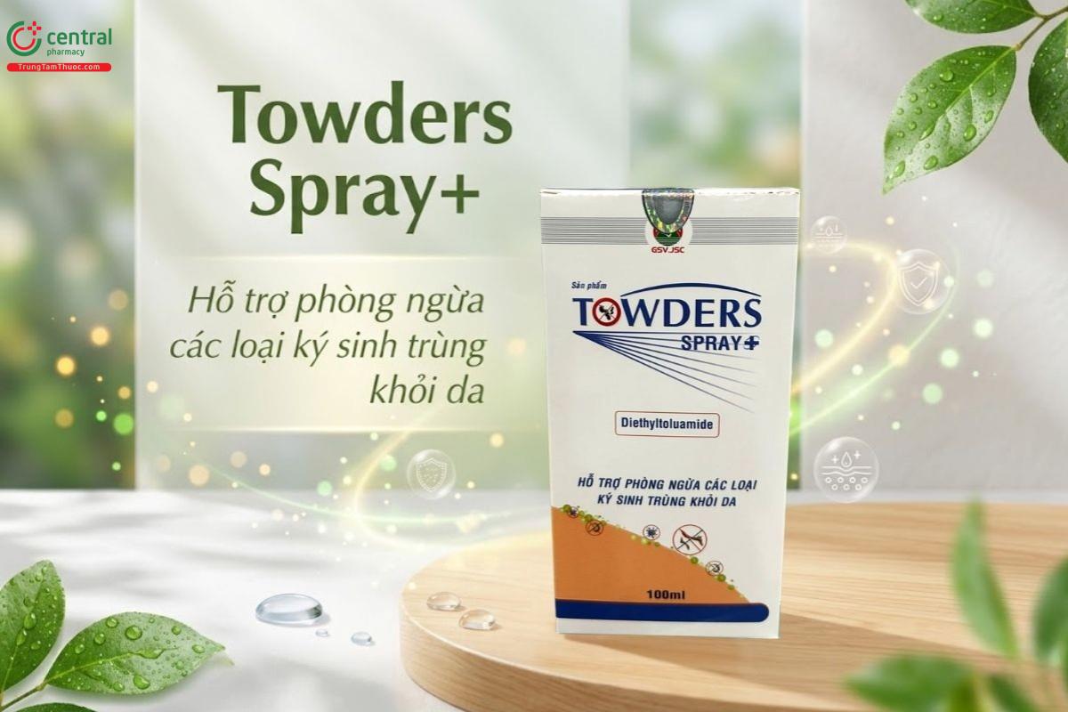 Towders Spray+ 100ml hỗ trợ phòng ngừa ký sinh trùng trên da