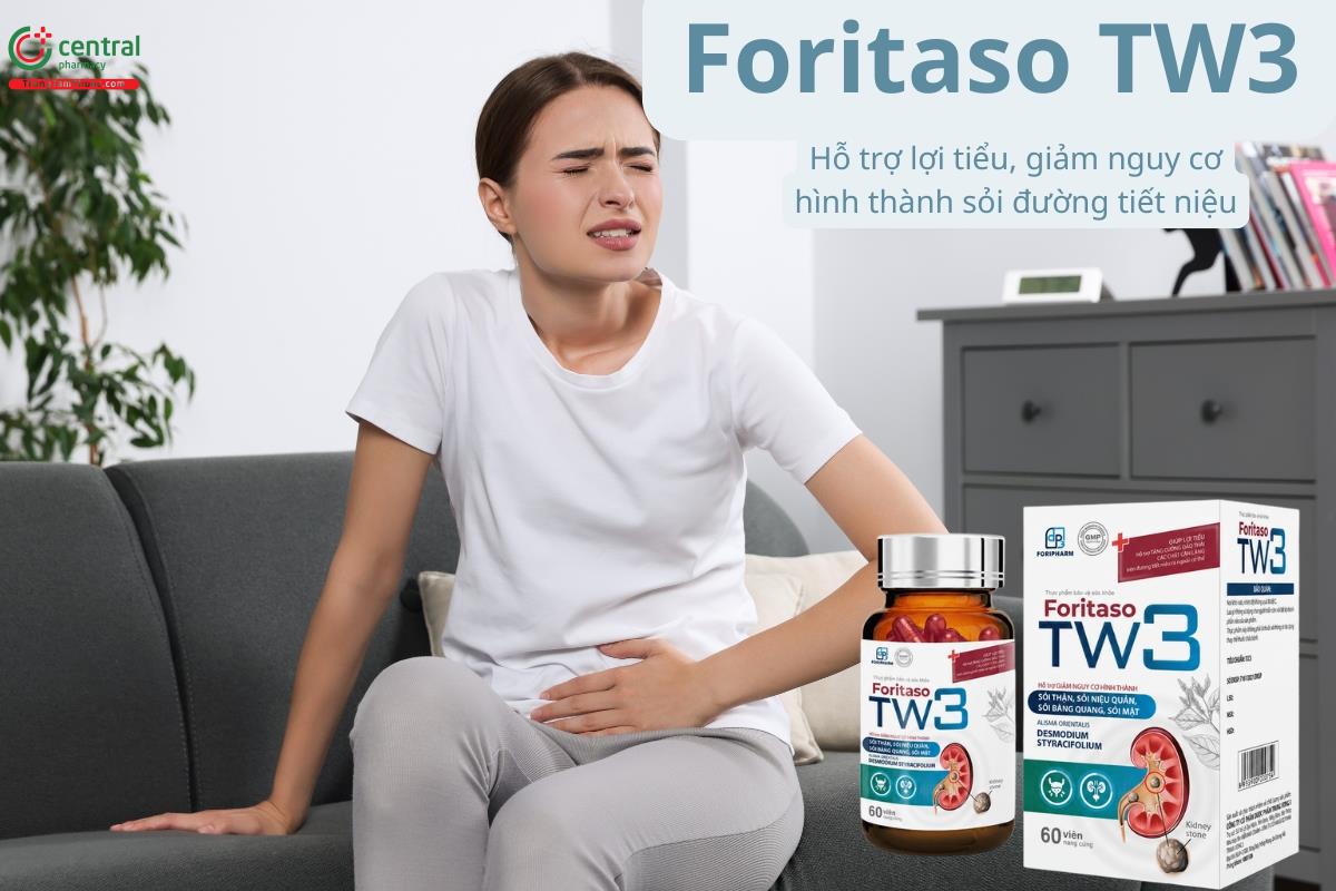 Foritaso TW3 hỗ trợ lợi tiểu, giảm nguy cơ hình thành sỏi tiết niệu