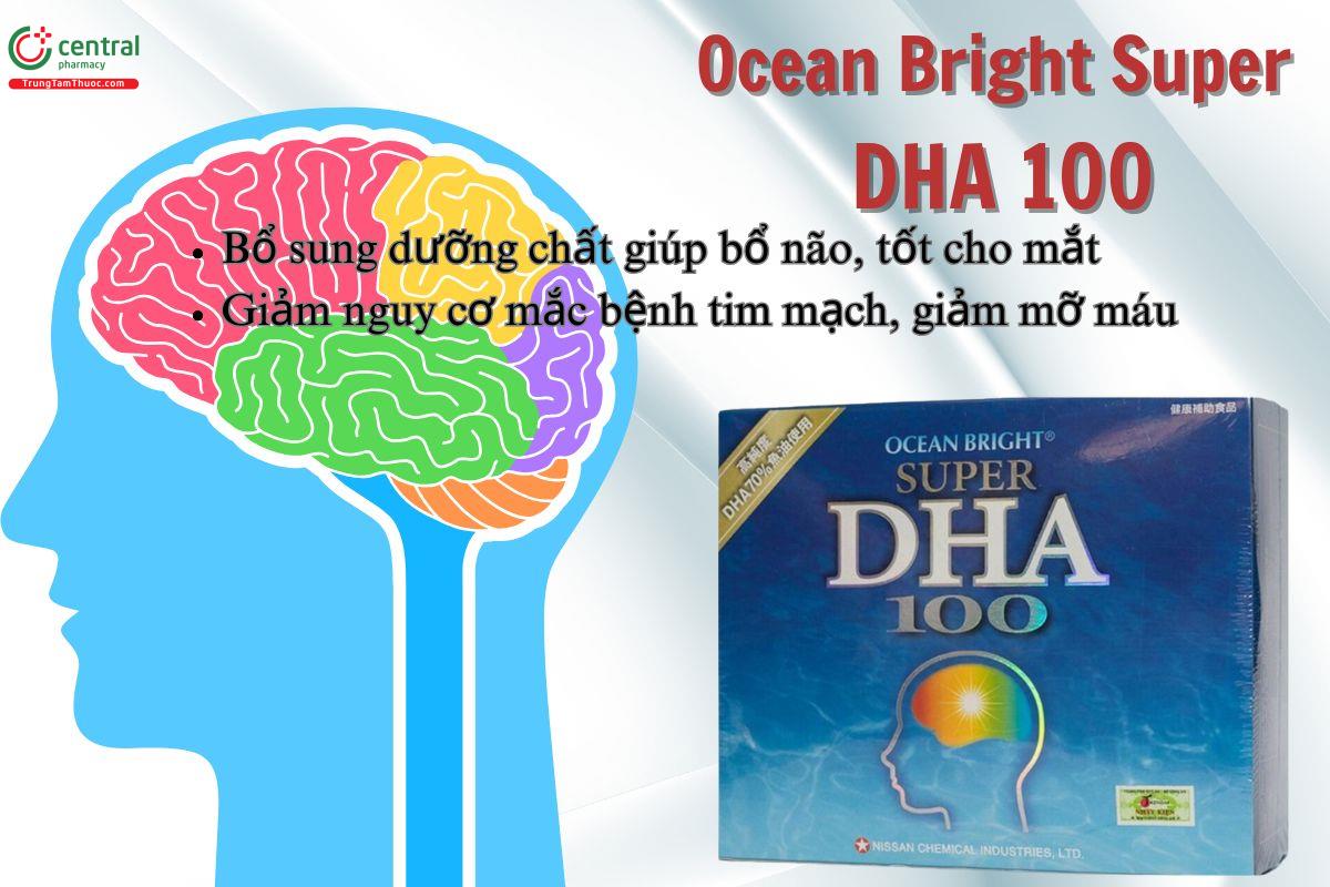 Viên uống Ocean Bright Super DHA 100 bổ sung dưỡng chất tốt cho não, mắt, giảm mỡ máu