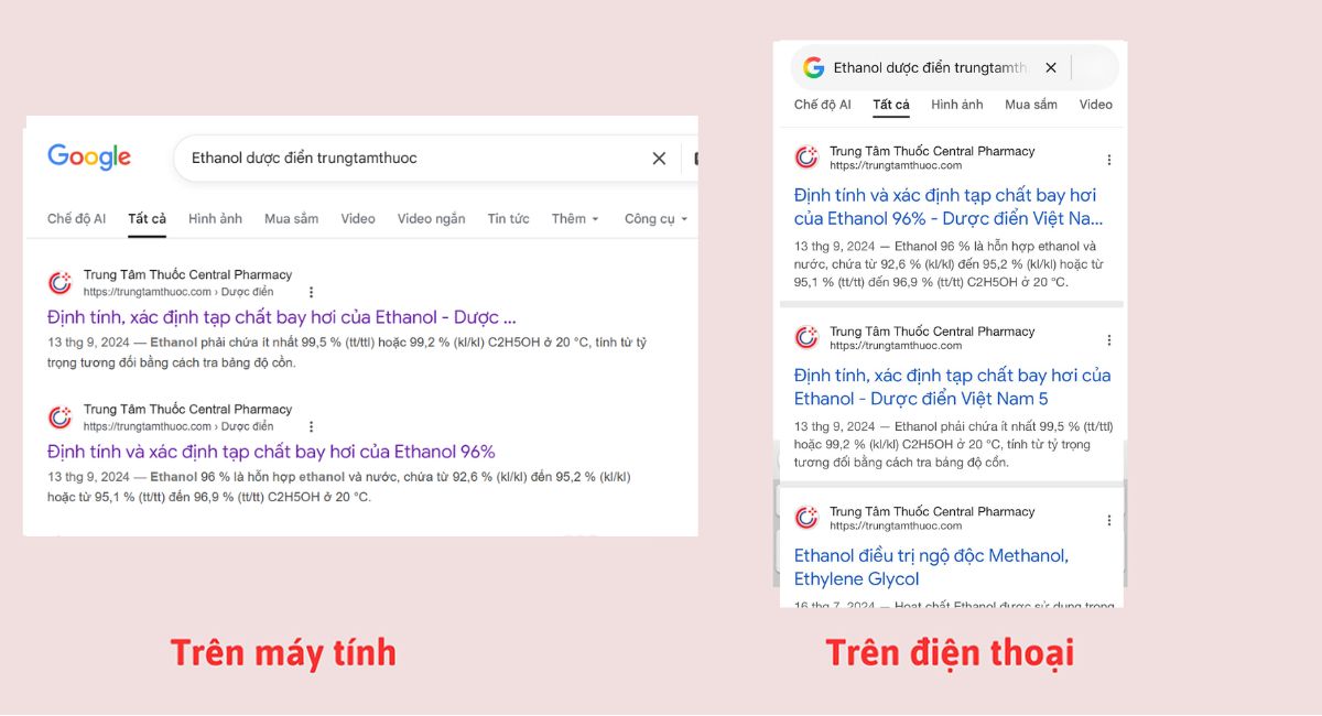 Tra cứu dược điển Việt Nam V trên trungtamthuoc