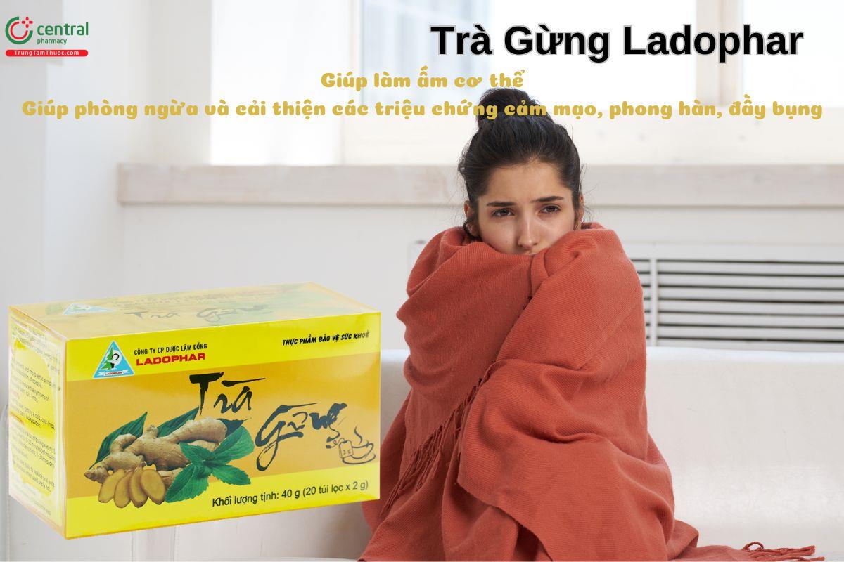 Trà Gừng Ladophar giúp làm ấm cơ thể