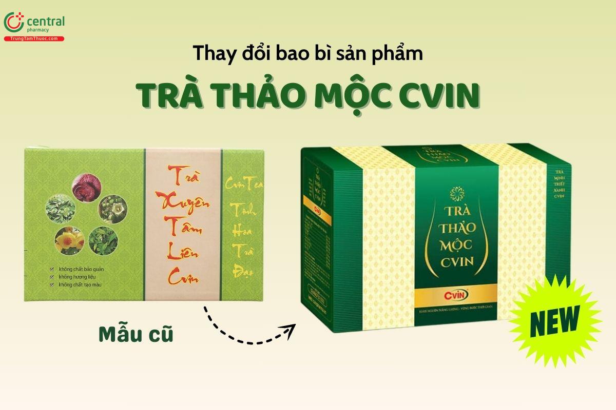 Thay đổi bao bì Trà thảo mộc xuyên tâm liên Cvin