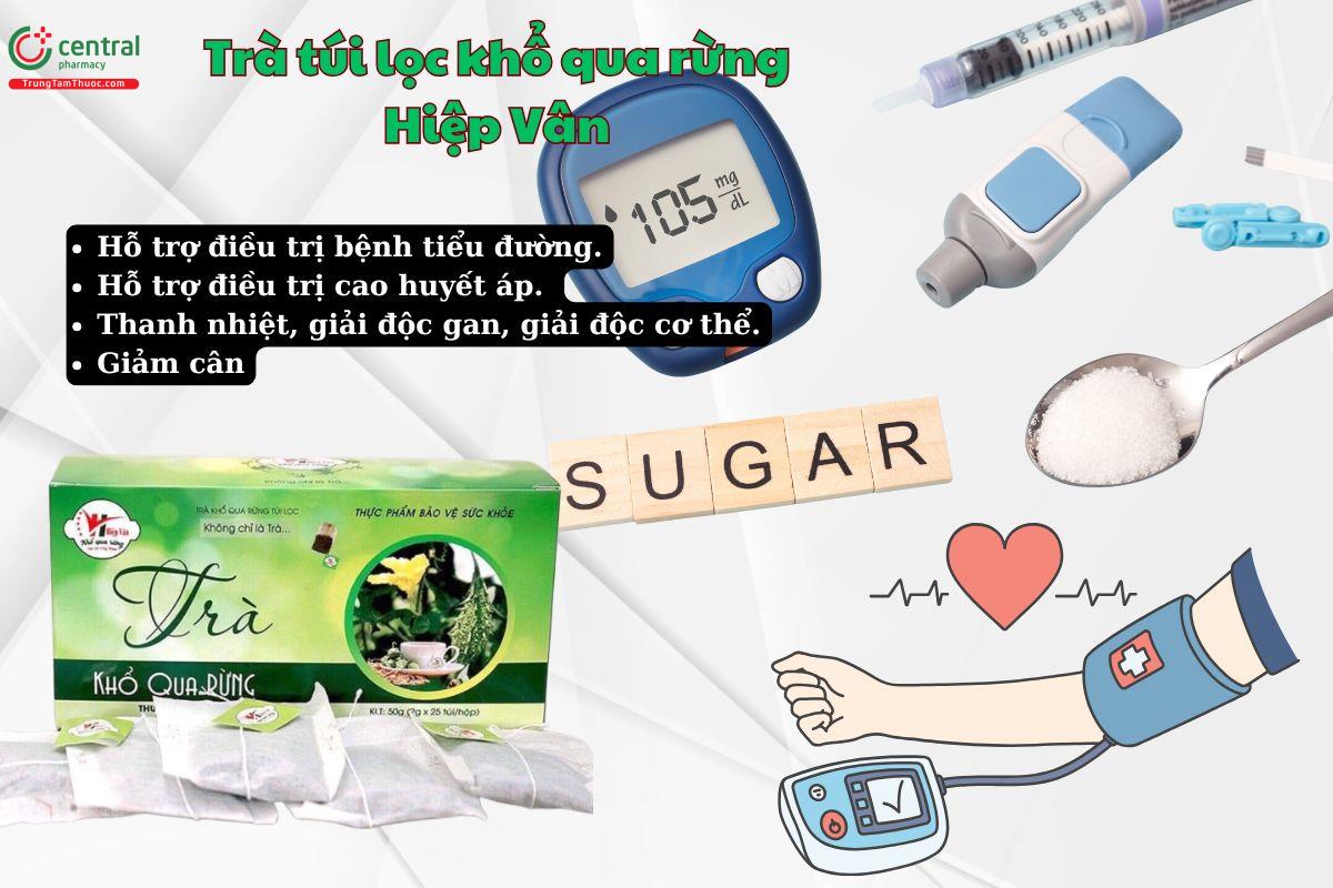 Trà túi lọc khổ qua rừng Hiệp Vân giúp thanh nhiệt, hỗ trợ điều trị tiểu đường