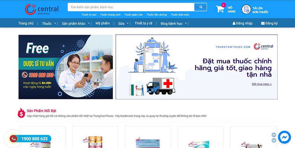 Ảnh minh hoạ trang web Trung tâm Thuốc Central Pharmacy