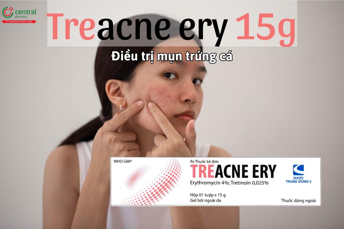 Thuốc Treacne ery 15g điều trị tại chỗ mụn trứng cá mức độ trung bình