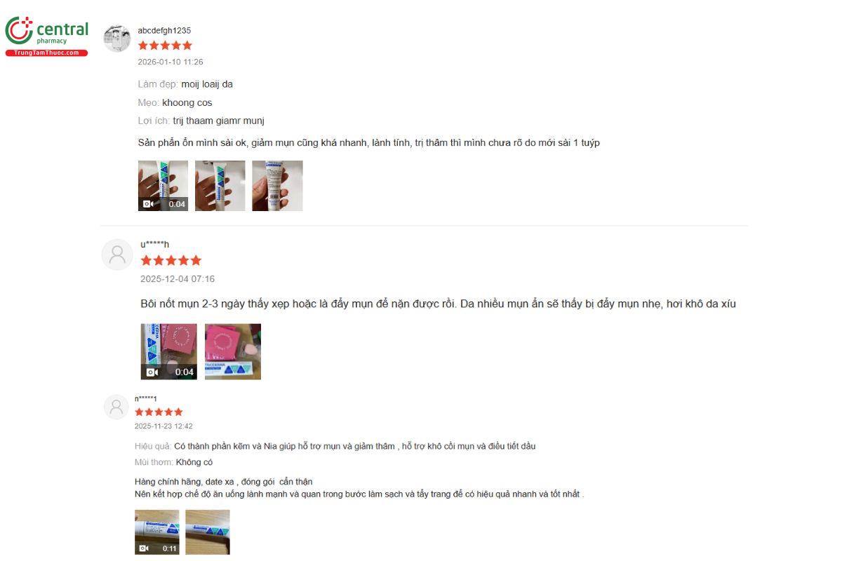 Đánh giá của khách hàng về Gel chấm mụn Trioderma Anti Acne Gel