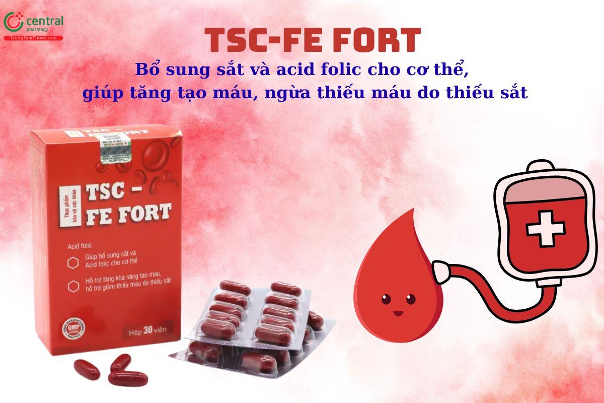 TSC-Fe Fort bổ sung sắt và aicd folic giúp tăng tạo máu