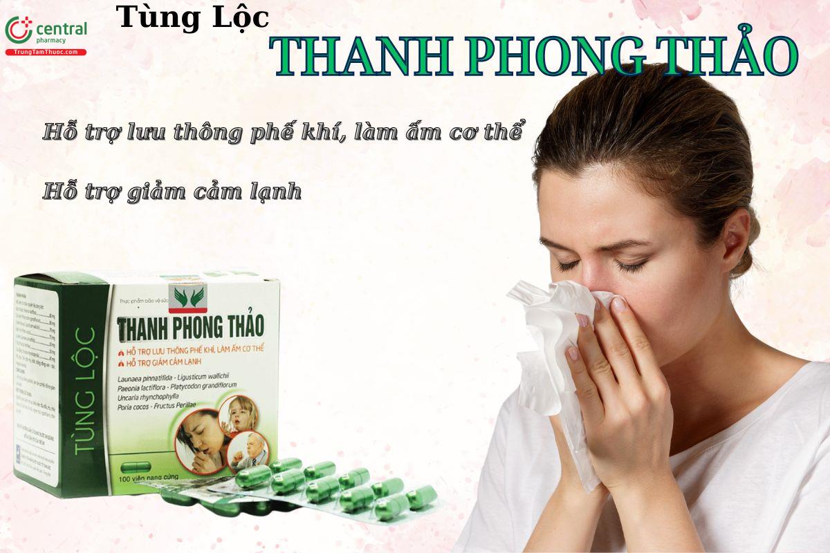 Viên uống Tùng Lộc Thanh Phong Thảo hỗ trợ giảm cảm lạnh, làm ấm cơ thể