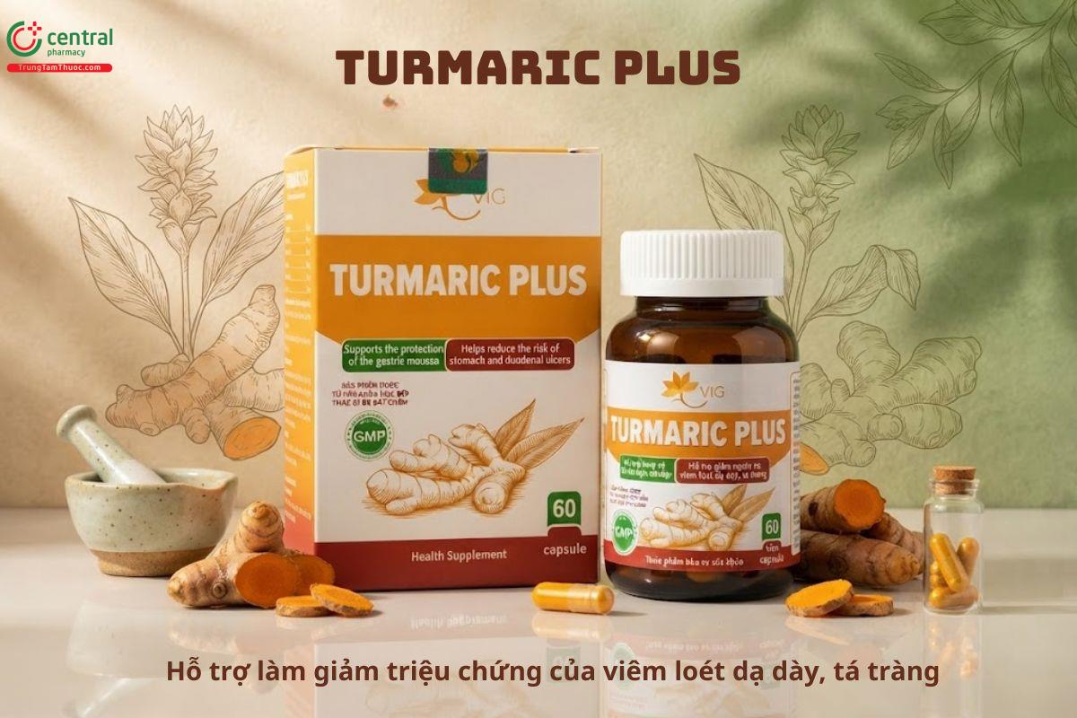 Turmaric Plus giúp hỗ trợ làm giảm nguy cơ viêm loét dạ dày, tá tràng