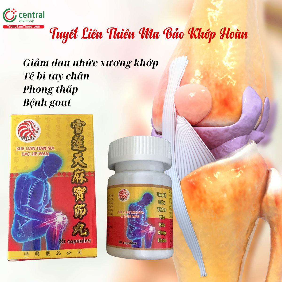 Tuyết Liên Thiên Ma Bảo Khớp Hoàn giảm đau nhức, phong thấp, viêm khớp