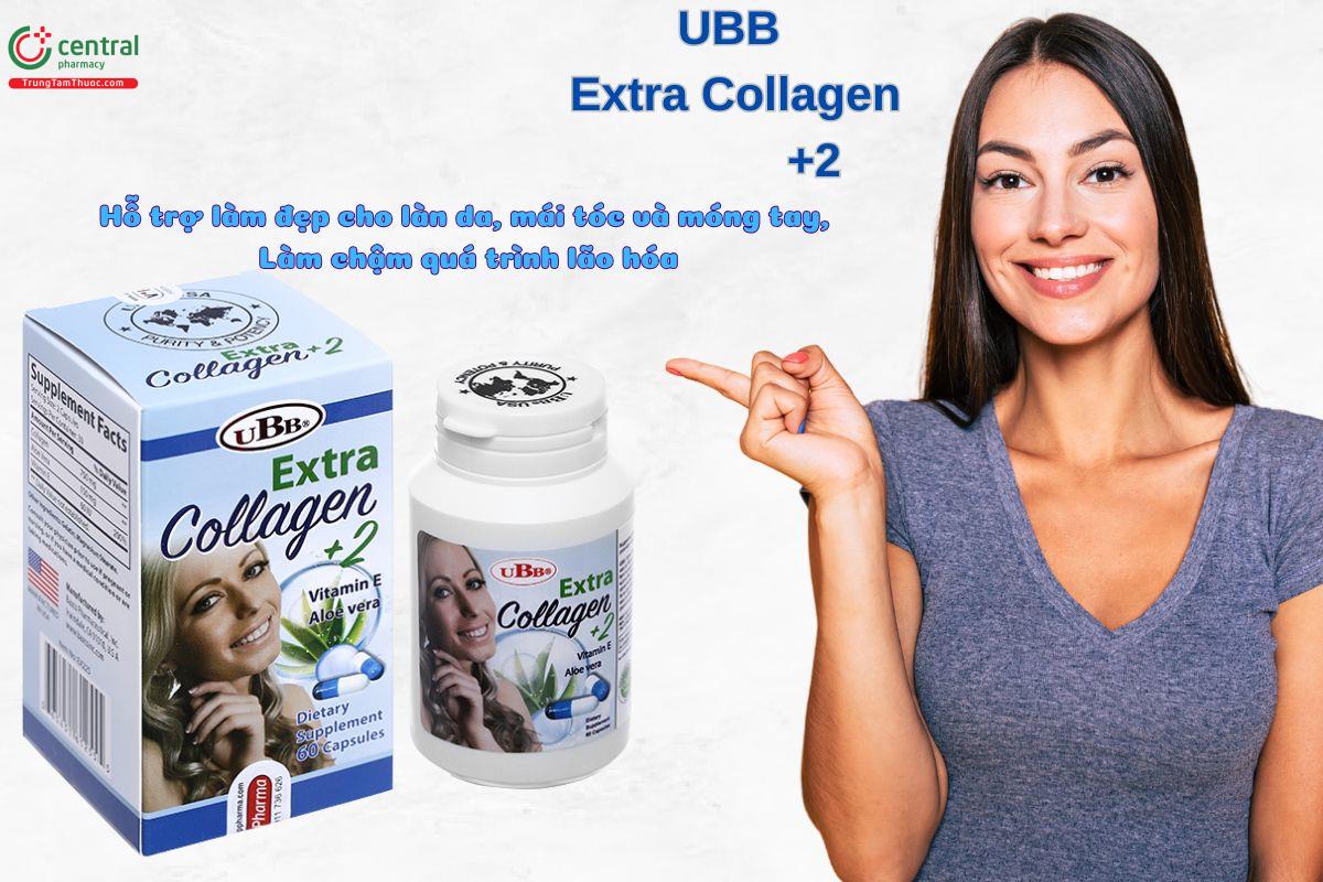 Viên uống UBB Extra Collagen+2 hỗ trợ giúp đẹp da, làm chậm quá trình lão hoá da