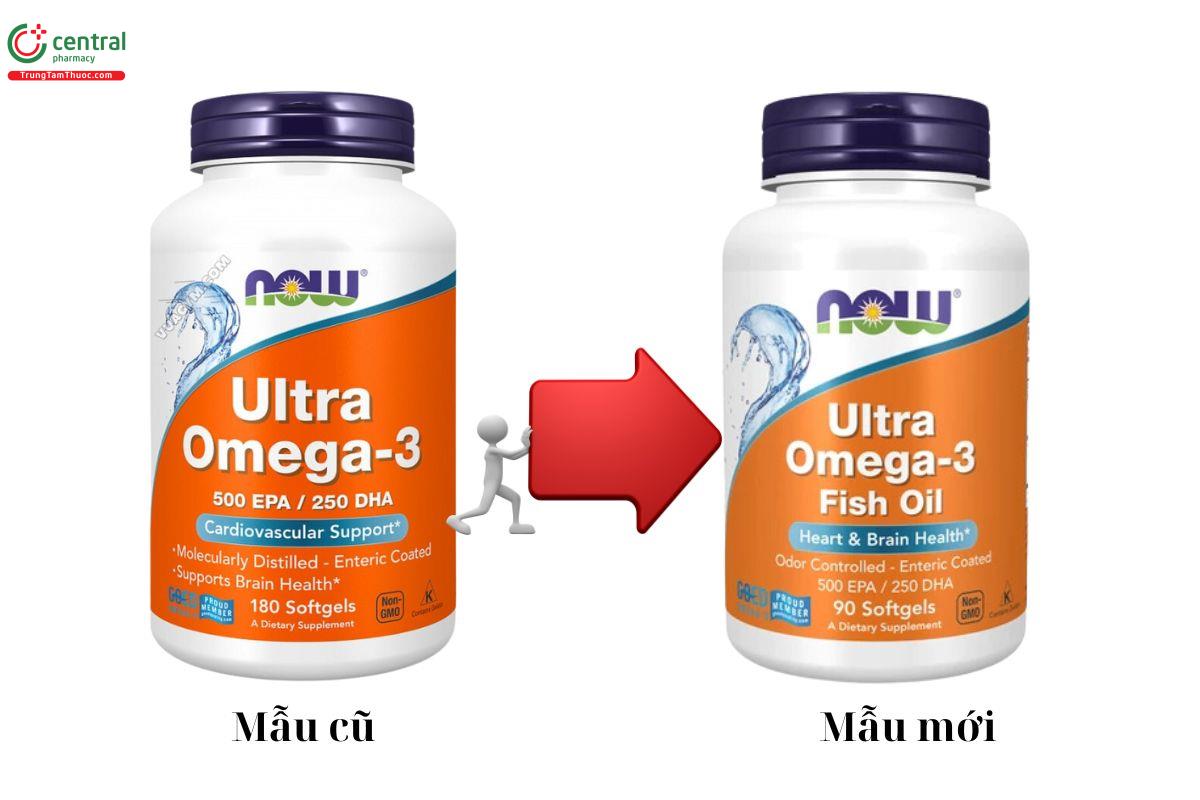 Ultra Omega-3 Now mẫu mới - cũ