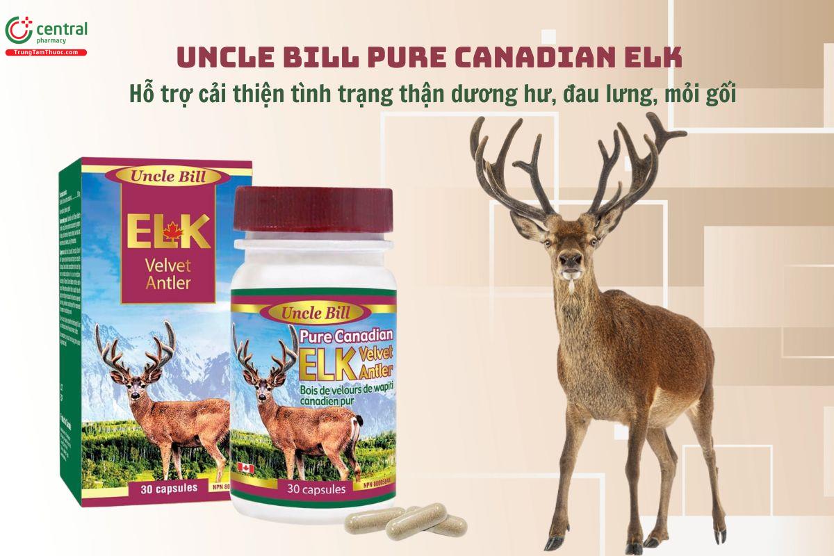 Uncle Bill Pure Canadian ELK giảm đau lưng, mỏi gối do thận hư