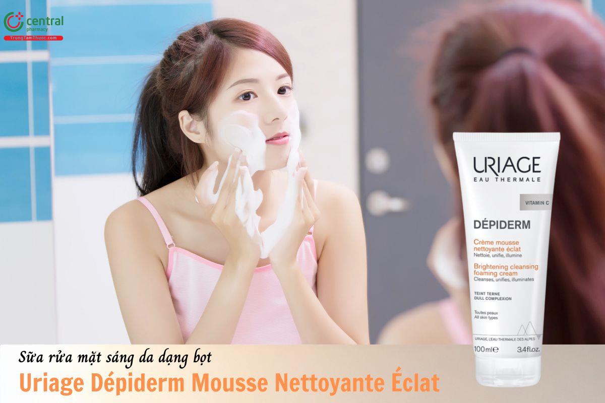 Sữa rửa mặt sáng da Uriage Dépiderm Mousse Nettoyante Éclat