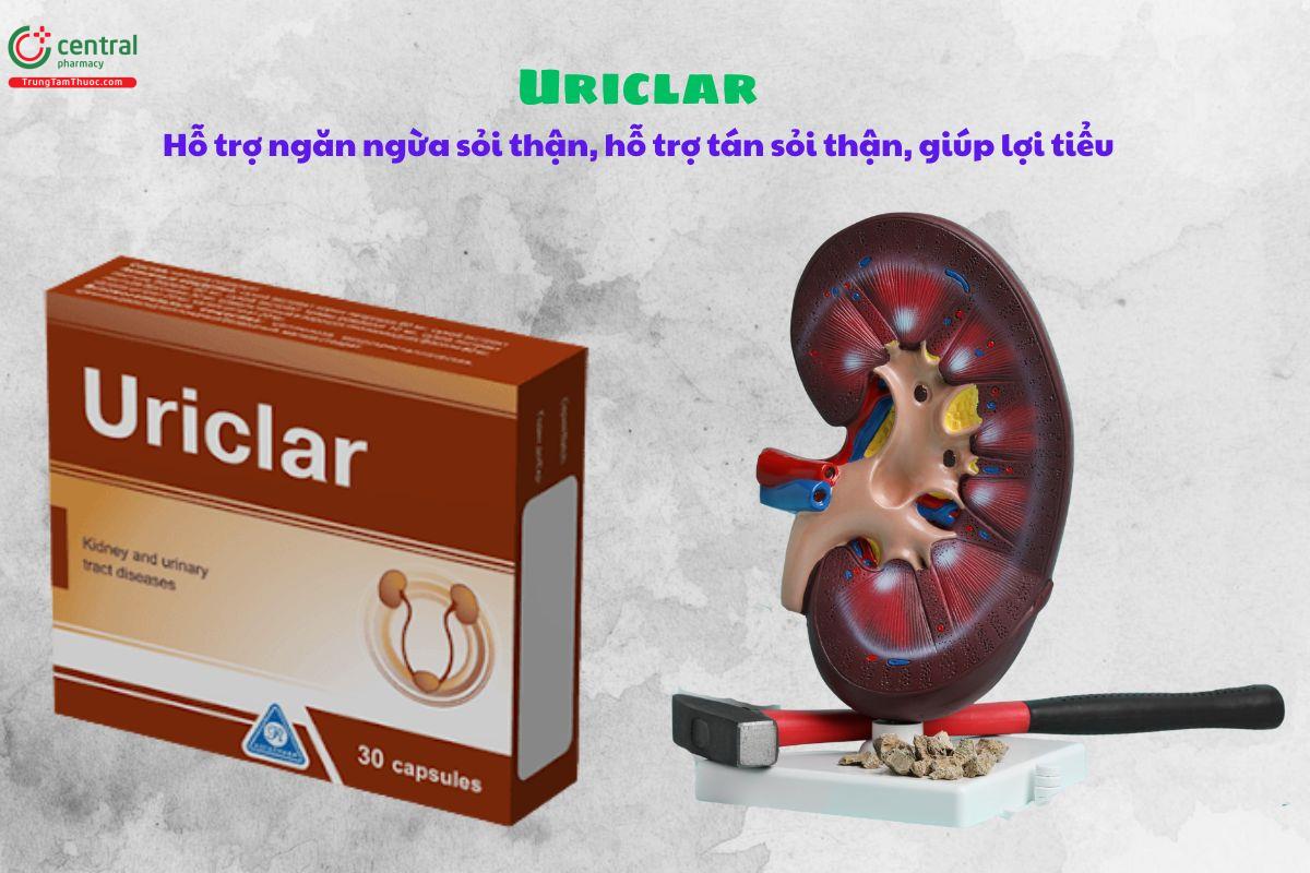 Uriclar hỗ trợ tán sỏi, ngăn ngừa hình thành sỏi thận, giúp lợi tiểu