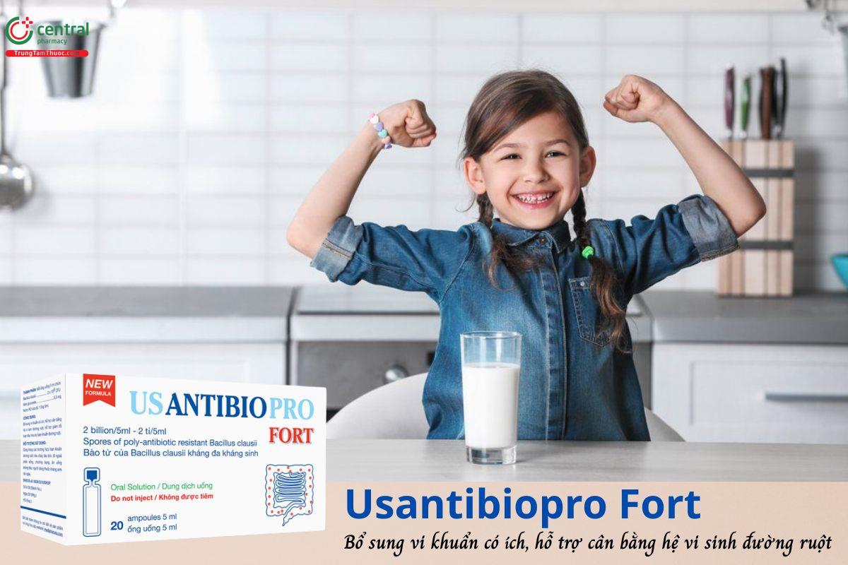 UsantibioPro Fort - Bổ sung lợi khuẩn, cải thiện tình trạng loạn khuẩn đường ruột
