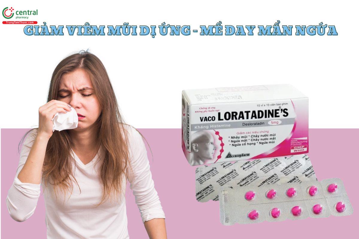 Chỉ định Vaco Loratadine s 