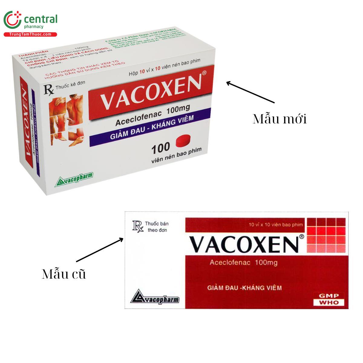 Thông báo thay đổi bao bì thuốc Vacoxen 100mg