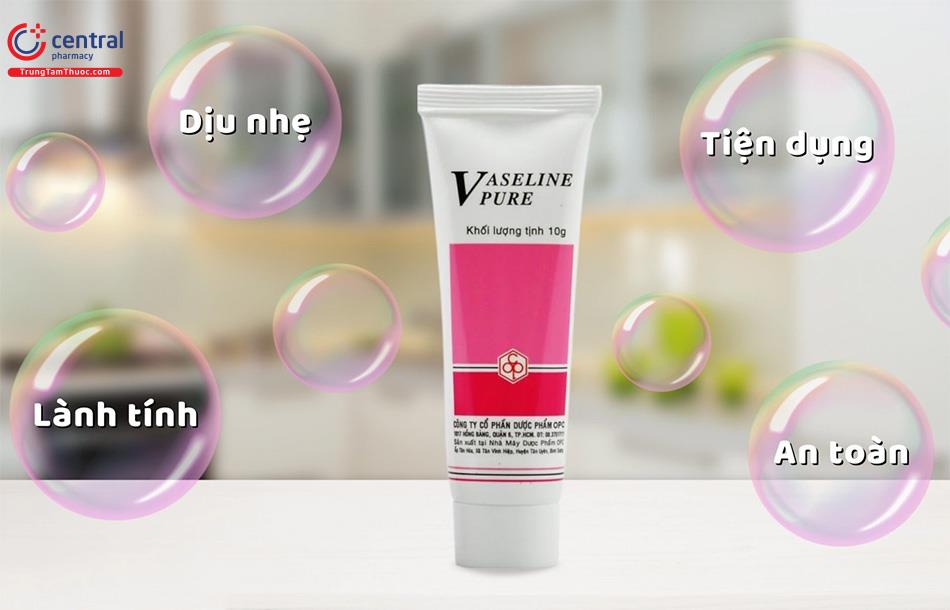 Vaseline Pure 10g dưỡng ẩm môi