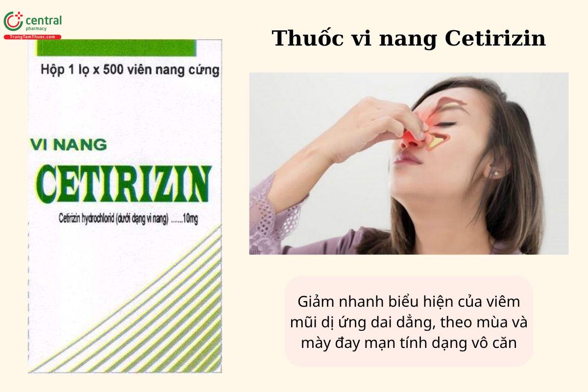 Chỉ định của thuốc Vi nang Cetirizin