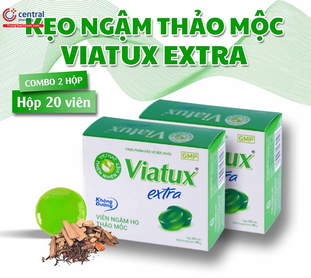 Viatux Extra Không Đường giúp giảm ho, đau rát họng
