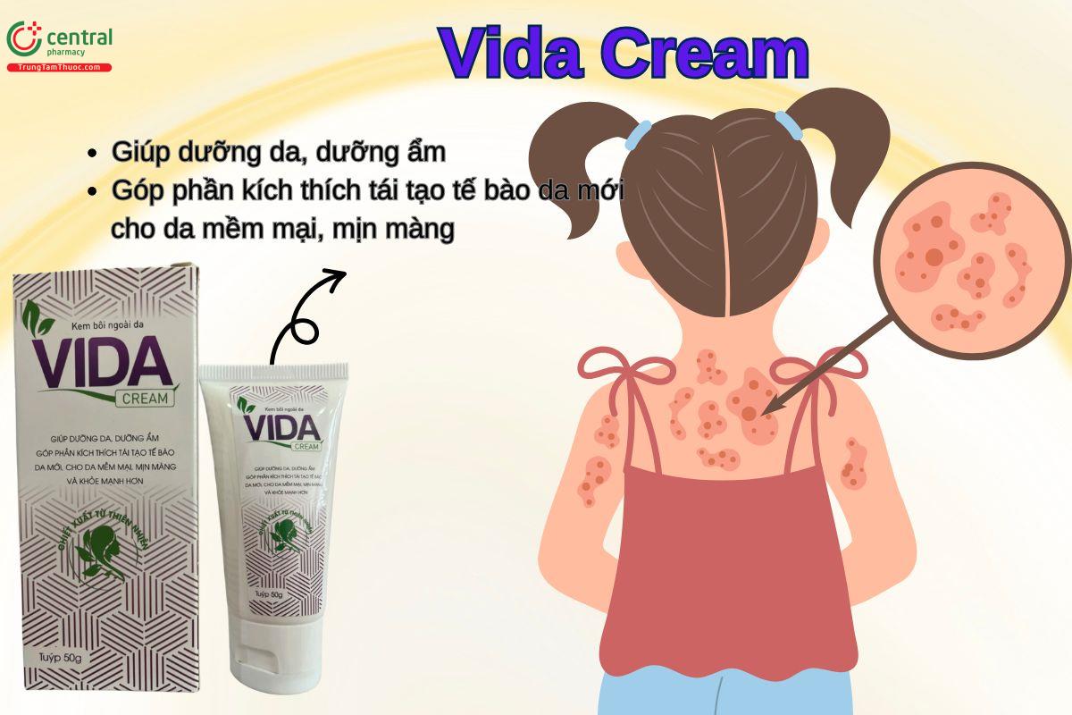 Kem bôi ngoài da Vida Cream giúp làm dịu da, mềm da, hỗ trợ điều trị vảy nến