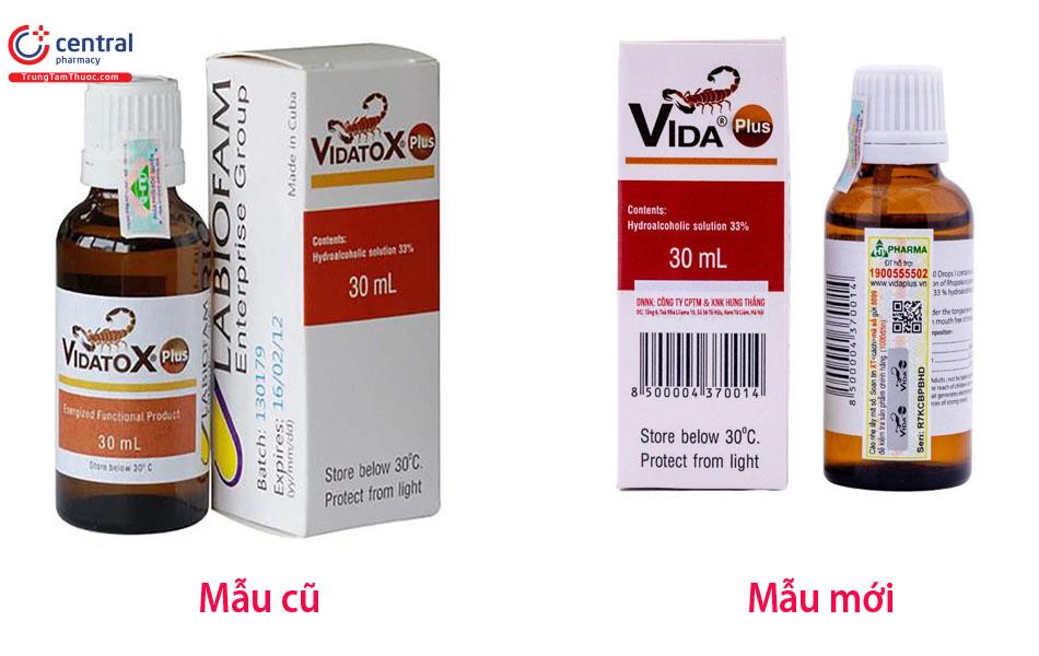 Sự thay đổi mẫu mã của Vida Plus 30ml